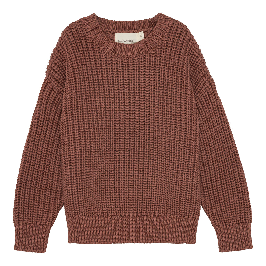 brunobruno nation Sienna Sweater Knitted Sweater 6001-Root Beer Bordeaux