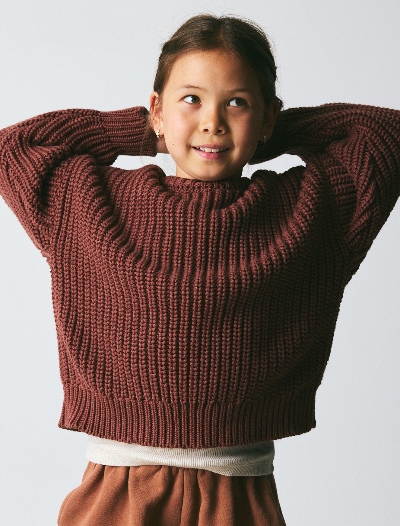 brunobruno nation Sienna Sweater Knitted Sweater 6001-Root Beer Bordeaux