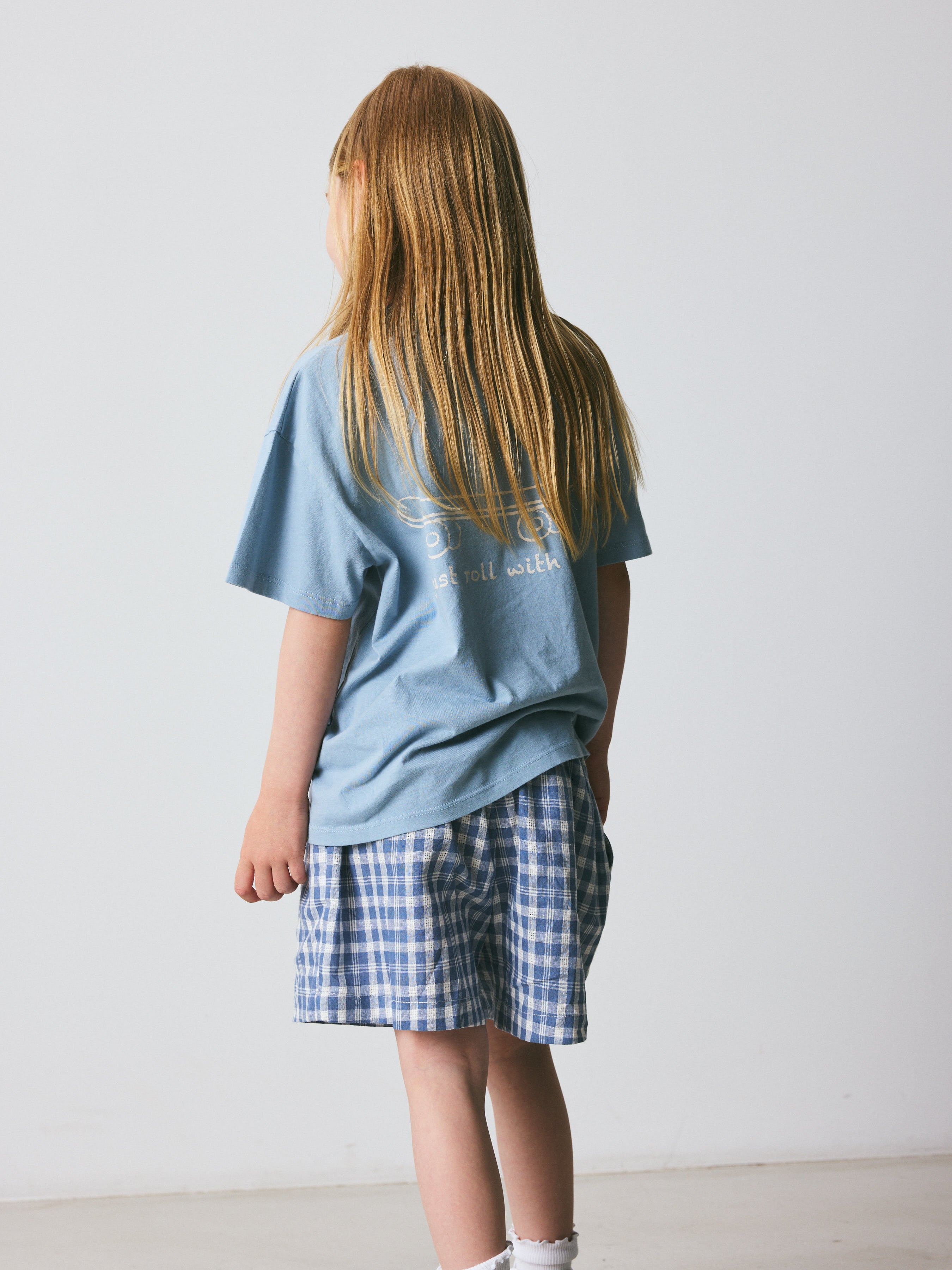 brunobruno nation Theo Check Shorts Shorts 9011-Dusty Blue Check