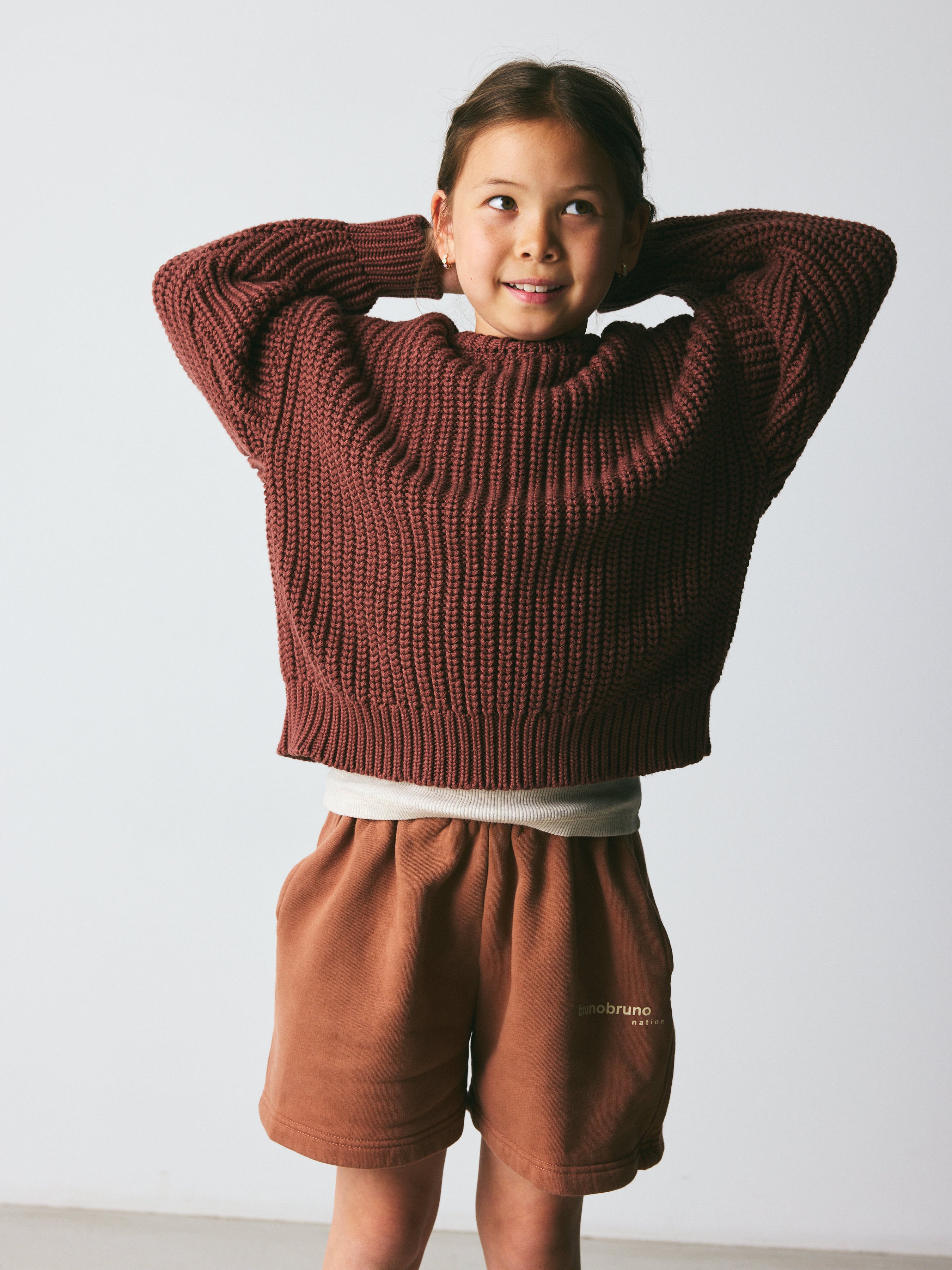 brunobruno nation Theo Sweatshorts Shorts 6000-Clove Bordeaux