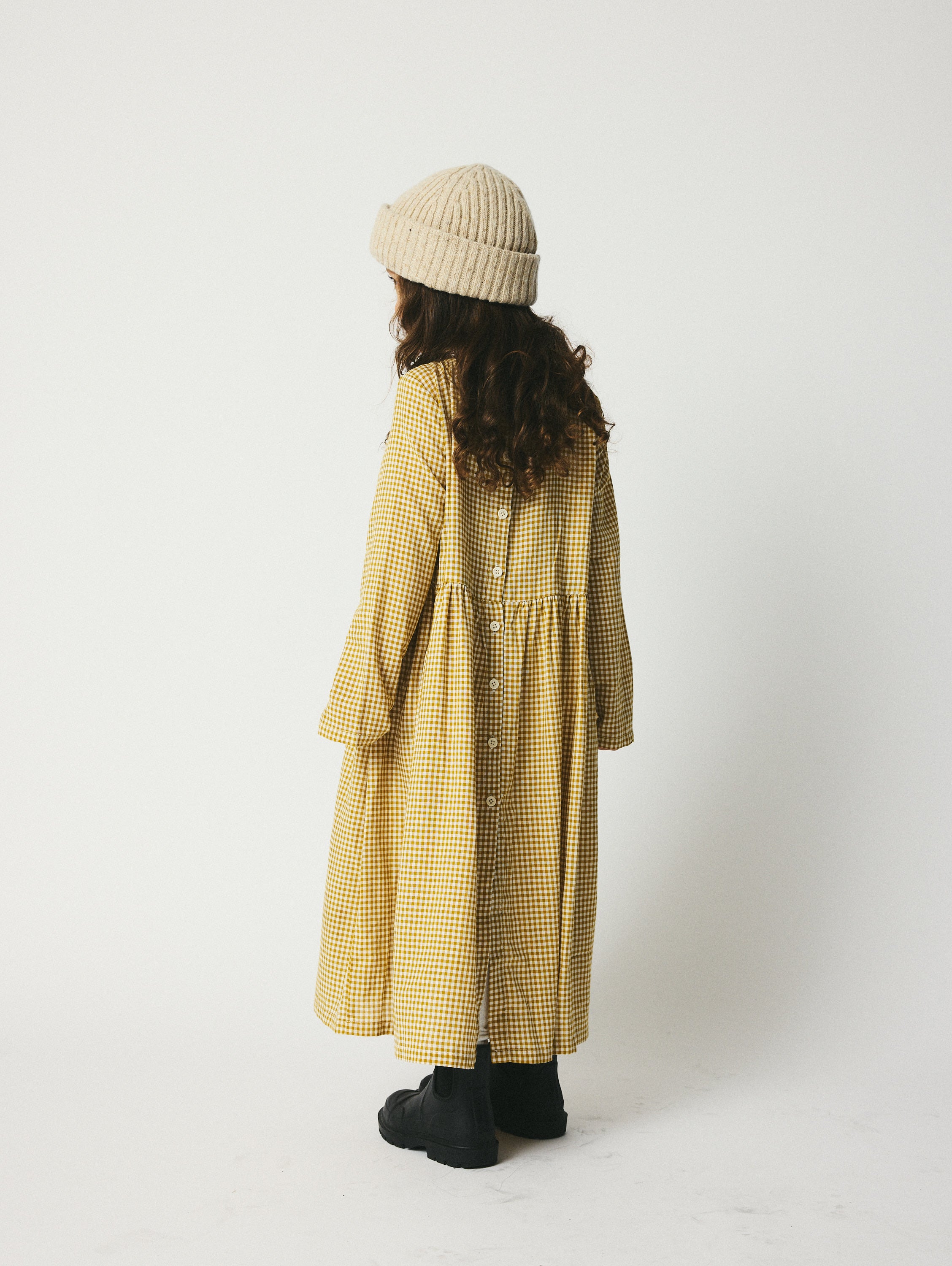 brunobruno nation Vita Dress Dress 9003-Southern Moos Beige/White Check