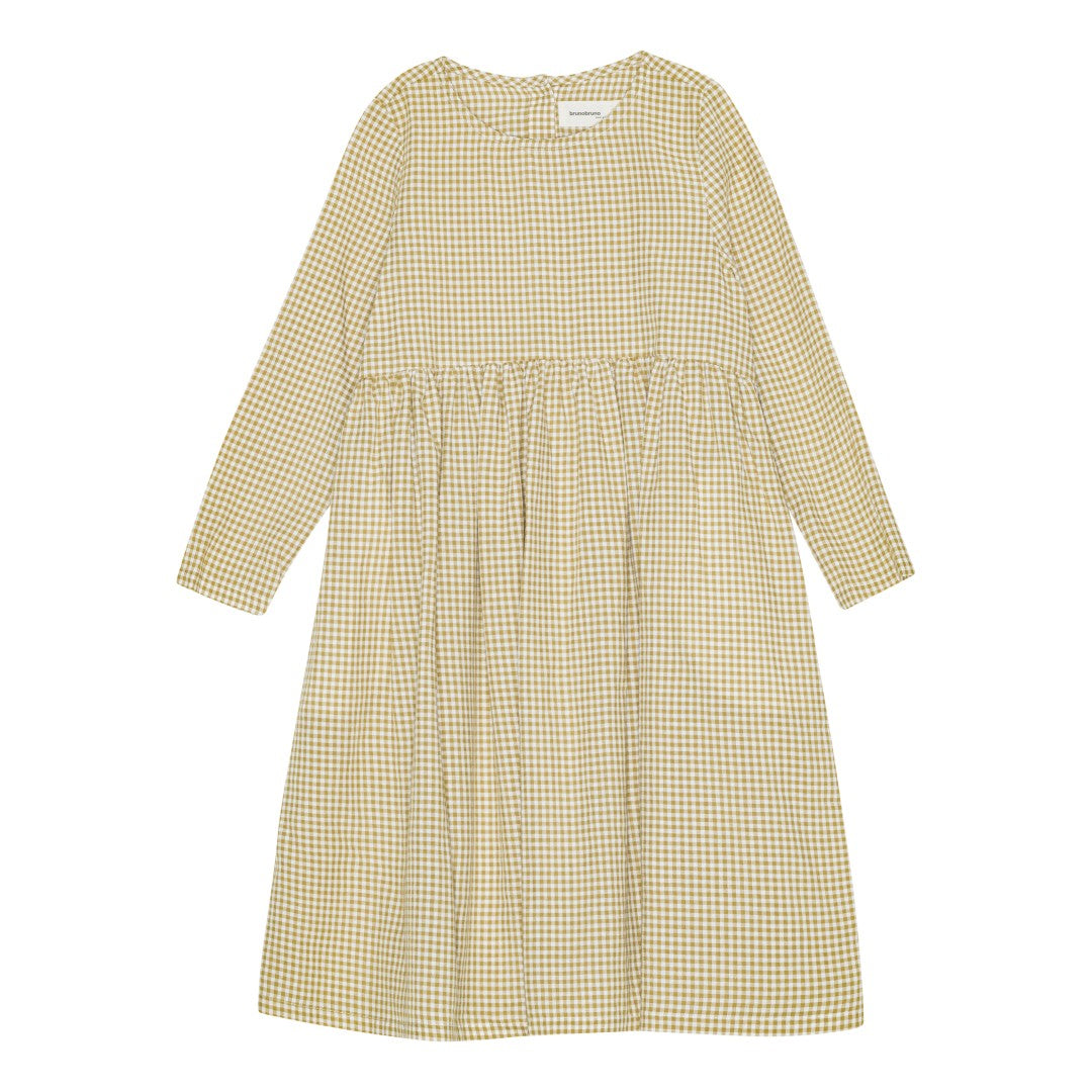 brunobruno nation Vita Dress Dress 9003-Southern Moos Beige/White Check