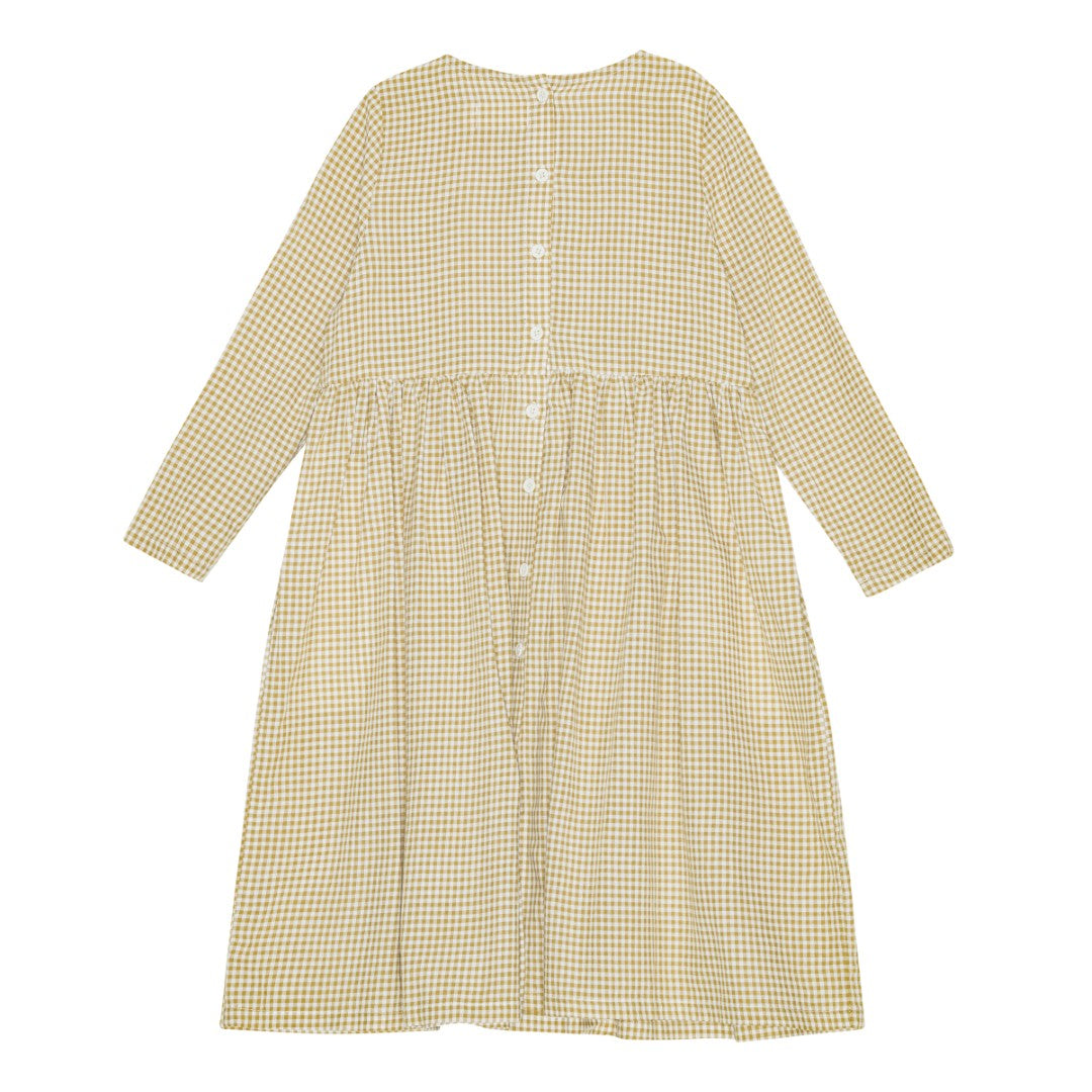 brunobruno nation Vita Dress Dress 9003-Southern Moos Beige/White Check