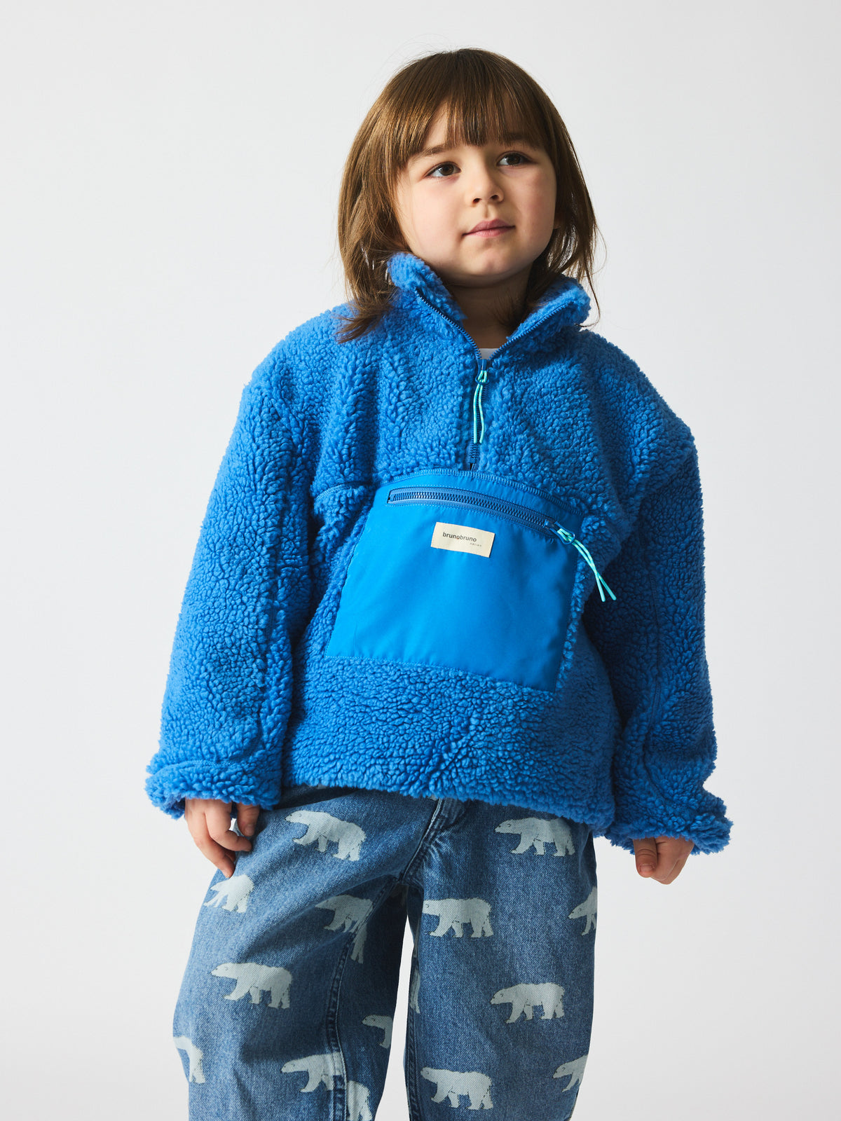 brunobruno nation Yejun Teddy Jacket Jacket 4005-Pacific Coast Blue